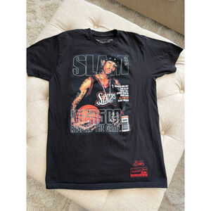 Men's Mitchell & Ness Black Allen Iverson Slam Magazine Tee M